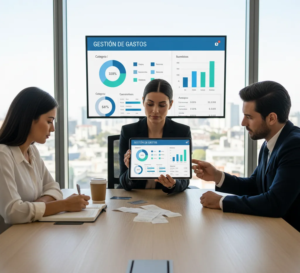 Una contadora posa junto al texto: "¿Tu Despacho Contable necesita más Clientes?". Automatiza y mejorar la gestión de gastos.