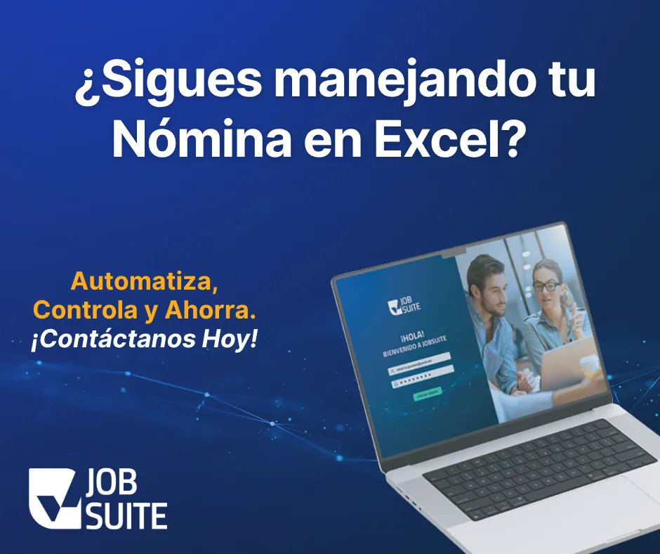 Manejo manual de nóminas en una hoja de cálculo Excel y la gestión de gastos digital en el software Job Suite.